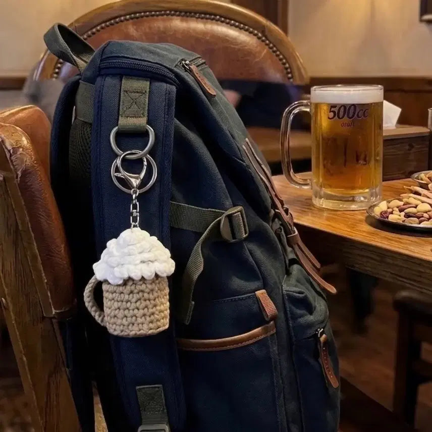 [BUNJANG] Handmade Beer Mug & Smile Mini Keychain Set / 귀여운 핸드메이드 맥주잔 뜨개 키링(중형)