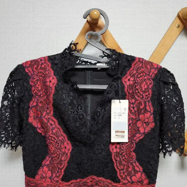 [BUNJANG] Sandro Black Red Lace Dress / 산드로 블랙 레드 레이스 원피스 43*새상품*마지막수정