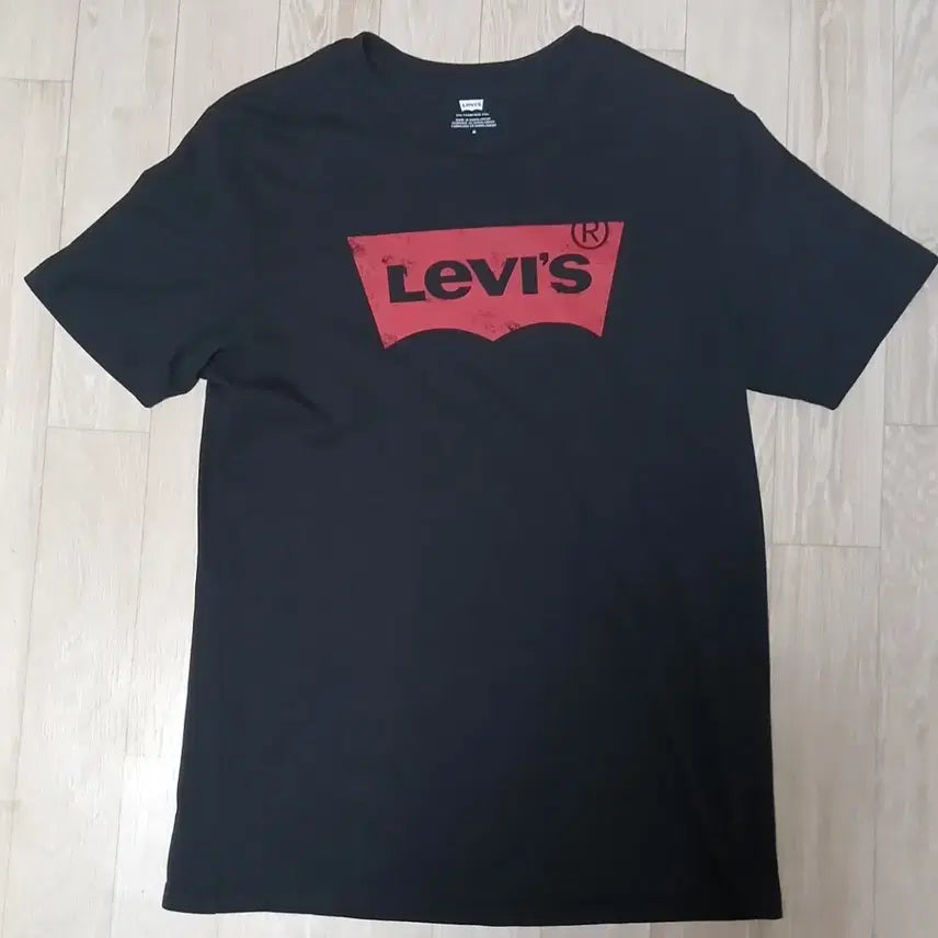 [BUNJANG] Levi's Logo Black Short Sleeve T-Shirt Medium Slim Fit / 리바이스 로고 블랙 반팔 M 슬림핏