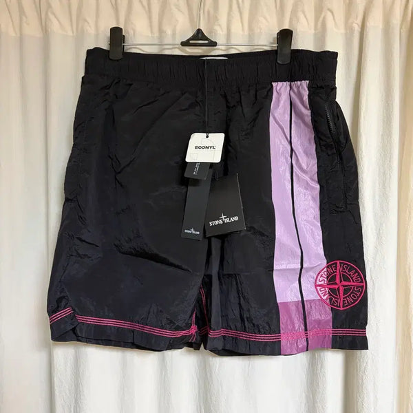 [BUNJANG] Stone Island ECONYL Nylon Metal Beach Shorts Black / [새상품] 스톤아일랜드 에코닐 나일론 메탈 비치쇼츠 블랙