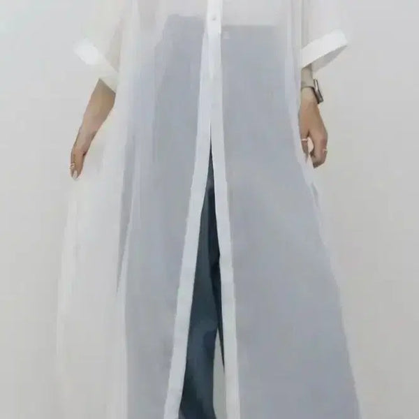 [BUNJANG] Treeming Bird Sheer Long Shirt Robe / 새상품)트리밍버드 시스루 롱셔츠 로브