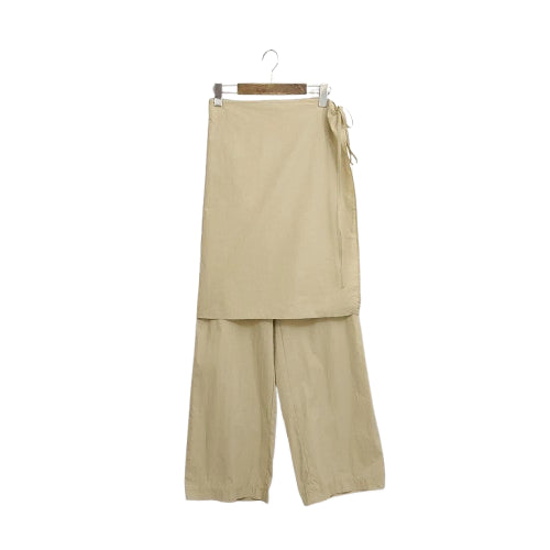 [BUNJANG] FAVE Washed Nylon Wrap Layered Elastic Waist Wide Pants / FAVE 와샤 나일론 랩 레이어드 밴딩 와이드팬츠 통바지