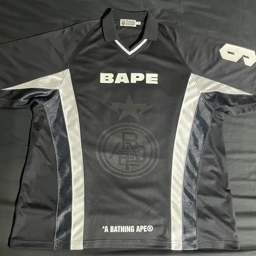 [BUNJANG] BAPE Multi Logo Relaxed Fit Soccer Jersey Black XL / 베이프 사커 저지 판매 (XL)