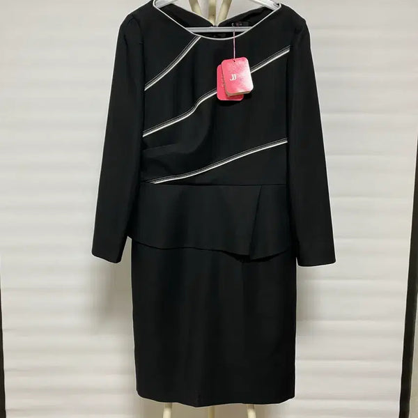 [BUNJANG] JIGOTT Black Peplum Midi Dress / JJIGOTT 지고트 블랙 페플럼 원피스 55~66 새상품