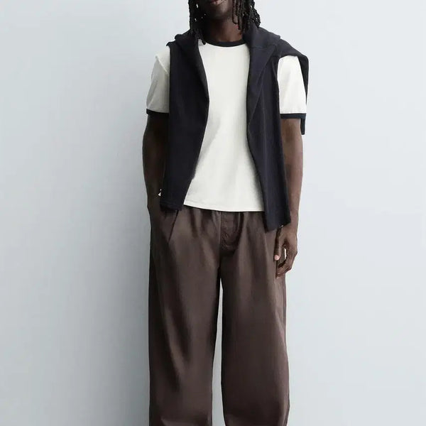 [BUNJANG] Zara Balloon Fit Pleated Trousers Brown Cotton / 자라 벌룬 팬츠 브라운 L사이즈 팝니다.