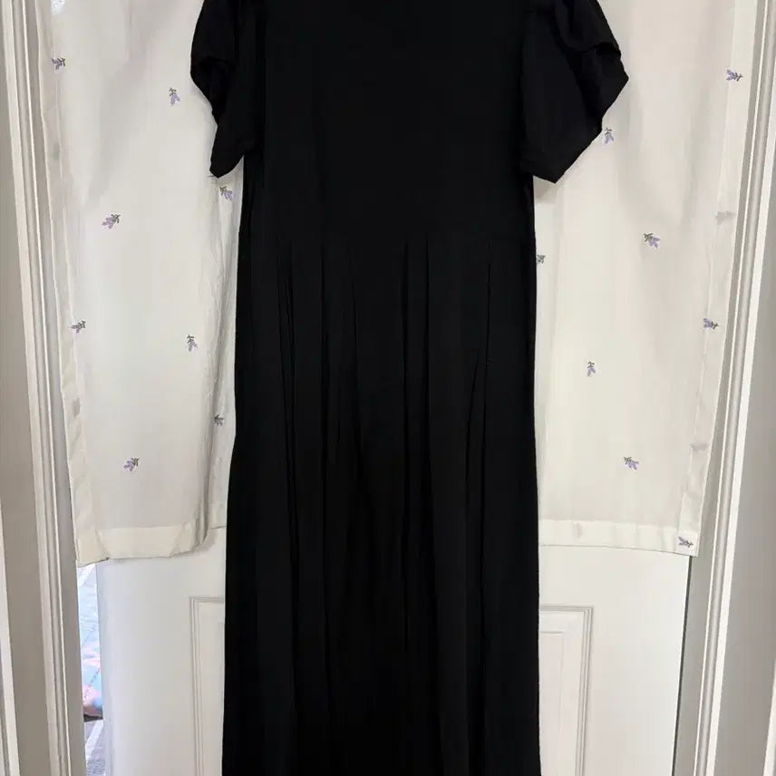 [BUNJANG] Women's Black Short Sleeve Long Dress / 여성 검정 반팔 원피스