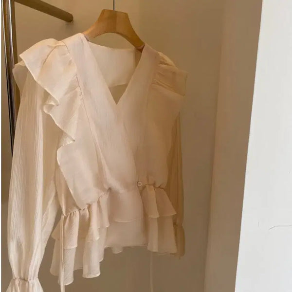 [BUNJANG] Frill Blouse / 프릴 블라우스 하객룩