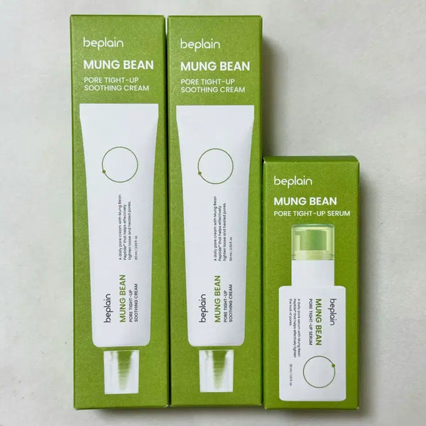 [BUNJANG] B'plain Mung Bean Pore Tightening Serum & Soothing Cream Bundle / 새상품 일괄) 비플레인 녹두 모공 타이트업 세럼, 수딩크림