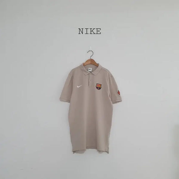 [BUNJANG] Nike FC Barcelona Short Sleeve Polo Shirt Beige / 세일)No.26071809 나이키 FC 바르셀로나 반팔 카라티 베이지