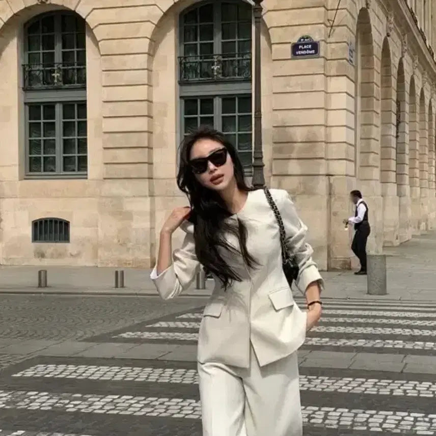 [BUNJANG] Bron White Wide Slacks / 브론 화이트 와이드 슬랙스