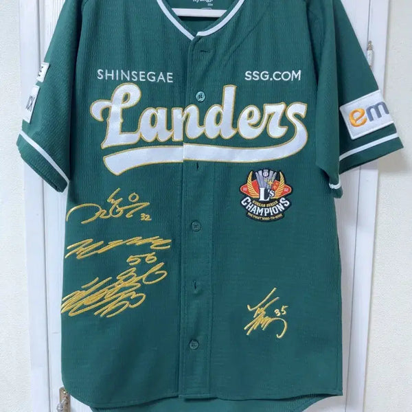 [BUNJANG] SSG Landers Ha Jae-hoon Autographed 23 SS Green Baseball Jersey (Size M) / 23 SSG 랜더스 그린 유니폼 95 하재훈 싸인