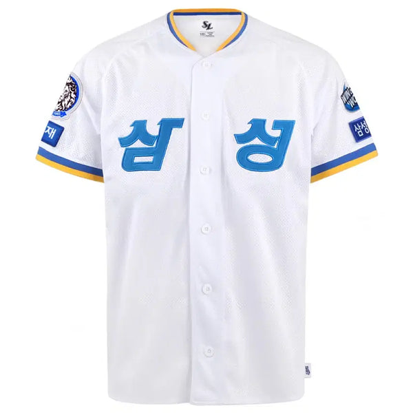 [BUNJANG] Samsung Lions 2025 Korean Old Home Baseball Jersey (Size 90) - Unsealed, Unmarked / [미개봉 새상품 노마킹] 삼성라이온즈 25 한글 올드 홈 유니폼