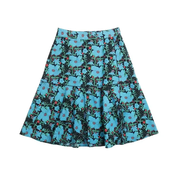 [BUNJANG] Juicy Judy Floral Skirt Women's Size S / 여성S/ 쥬시쥬디 쿨톤 색감 예쁜 플로럴 스커트 22-30