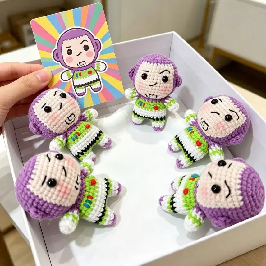 [BUNJANG] Handmade Knitted Toy Story Buzz Lightyear Doll Keychain Bag Charm / 손뜨개 토이스토리 버즈 라이트이어 인형 뜨개 키링 가방고리 핸드메이드