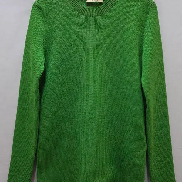 [BUNJANG] Vintage Celine Green Ribbed Round Neck Knit / (정품)올드 셀린느 그린 골지 라운드넥 니트