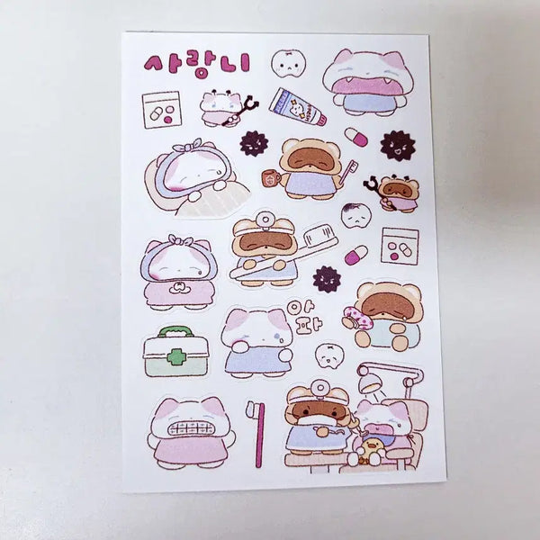 [BUNJANG] Fluffybu Dental Stickers / 플러피부 치과 스티커