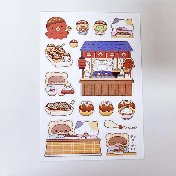 [BUNJANG] Fluffyboo Takoyaki Stickers / 플러피부 타코야끼 스티커