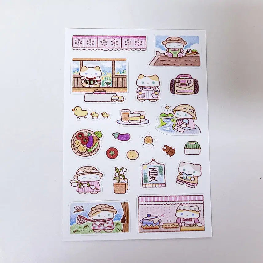 [BUNJANG] Fluffy Boo Rural Life Sticker Set / 플러피부 시골생활 스티커