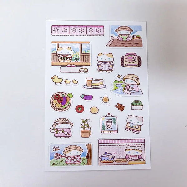[BUNJANG] Fluffy Boo Rural Life Sticker Set / 플러피부 시골생활 스티커