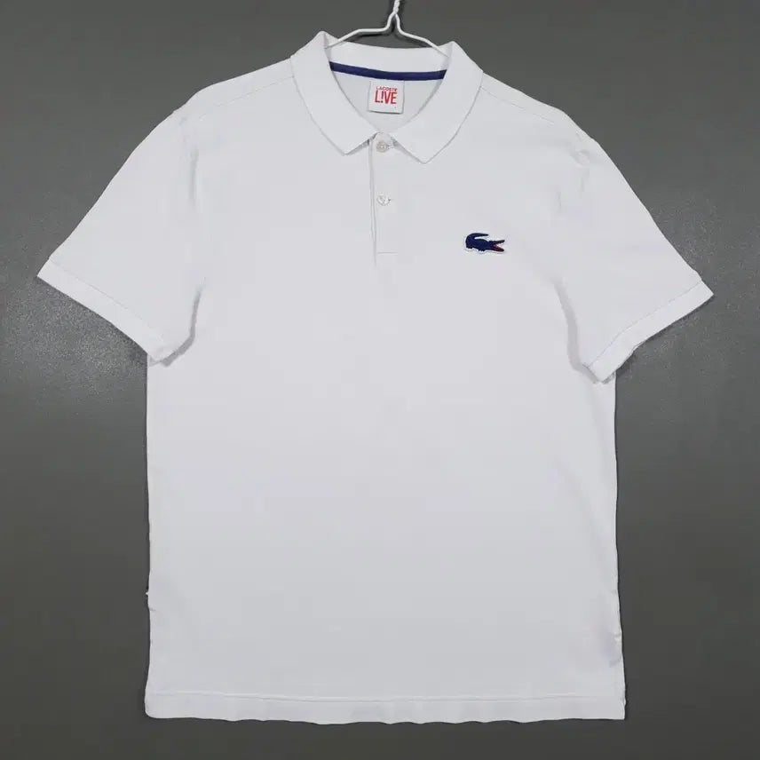 [BUNJANG] Lacoste Live Multi Croc Short Sleeve Polo Shirt White / 실측 M) 라코스테 라이브 멀티 크록 반팔 카라티 폴로 셔츠 화이트