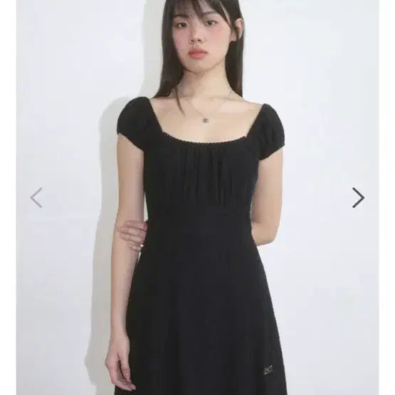[BUNJANG] AZON Daisy Puff Dress Black / 애즈온 데이지 퍼프 드레스 블랙