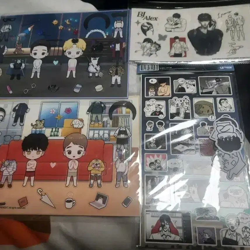 [BUNJANG] Ming & Artist Alex Sticker Set (Sealed) Bundle Set / 밍과 작가전 BJ 알렉스 스티커 옷입히기 세트 미개봉 일괄