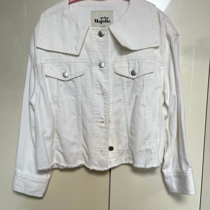 [BUNJANG] Atelier Marjolaine White Denim Jacket / 아뜰리에 마졸리에 화이트 데님 자켓
