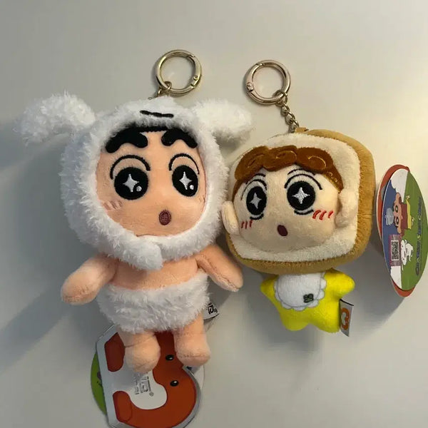 [BUNJANG] Crayon Shin-chan Chibi Characters Set Doll Keychain / 짱구 짱아 세트 인형키링