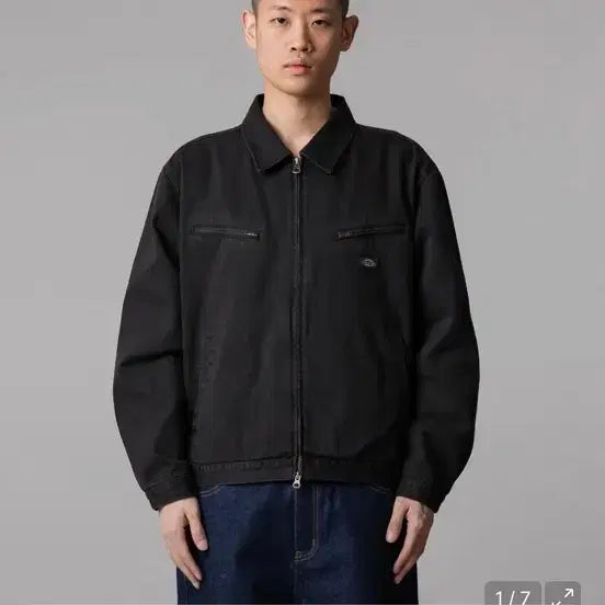 [BUNJANG] Dickies Slant Pocket Work Jacket Black / 디키즈 슬랜트 포켓 워크 재킷 Black