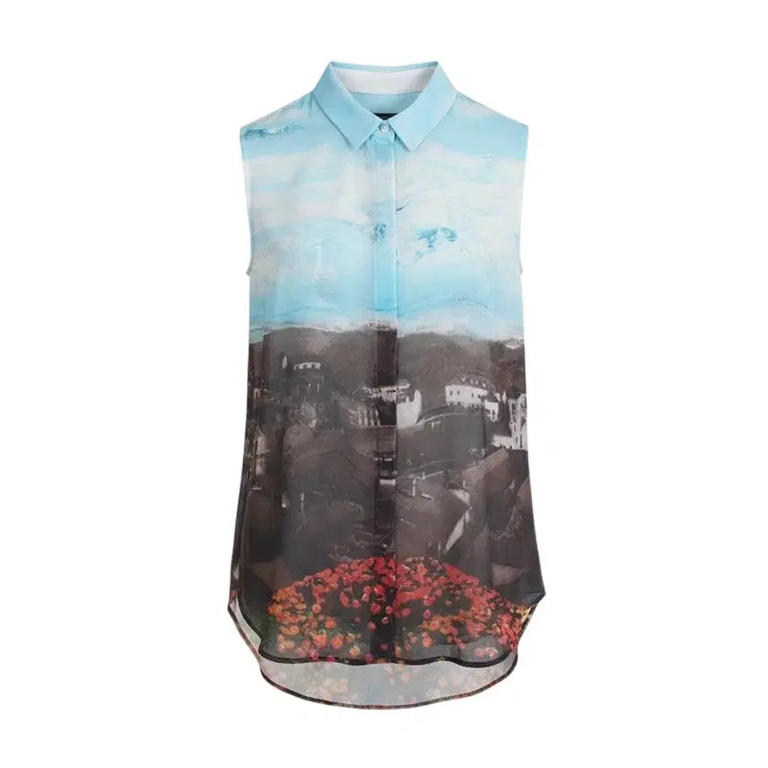 [BUNJANG] Nice Claup Sleeveless Blouse / 여성85/ 나이스클랍 풍경화 민소매 블라우스 24-7