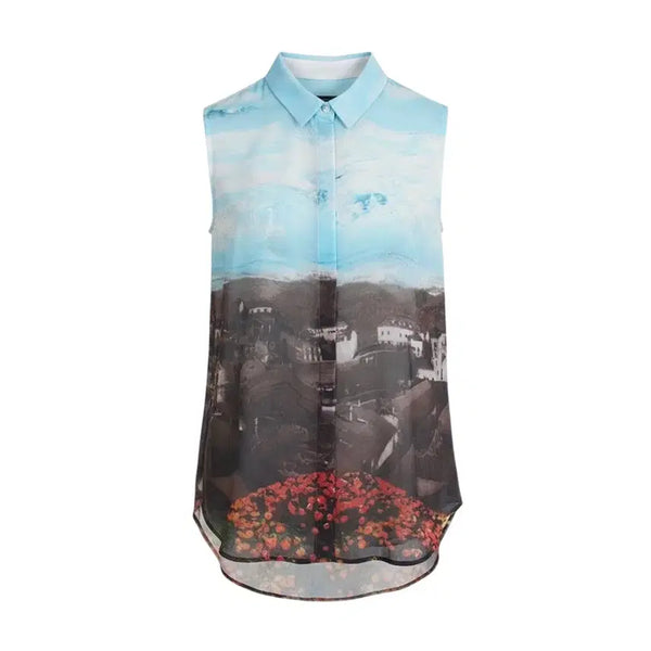 [BUNJANG] Nice Claup Sleeveless Blouse / 여성85/ 나이스클랍 풍경화 민소매 블라우스 24-7
