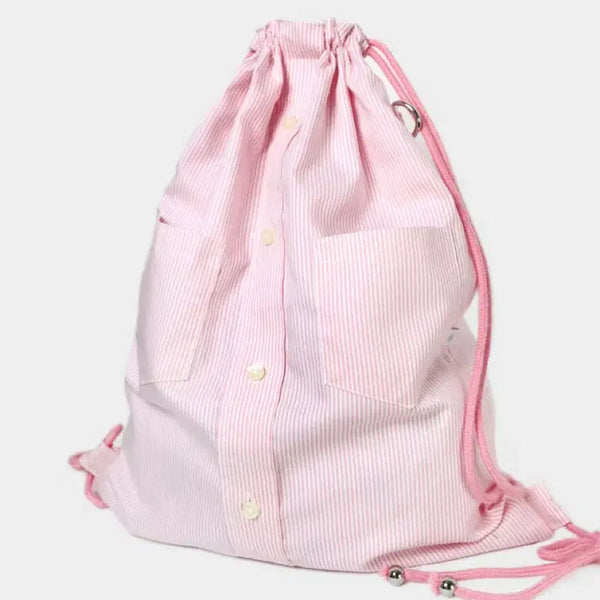 [BUNJANG] objint Striped Shirt Bag Pink / 오브진트 objint 셔츠백 핑크 스트라이프 가방