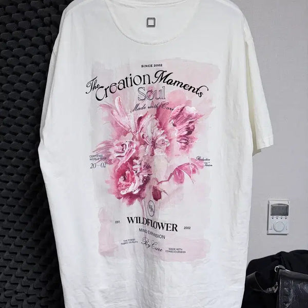 [BUNJANG] Wooyoungmi Flower T-shirt Ivory Size 52 / 우영미 플라워 티셔츠 아이보리 52사이즈