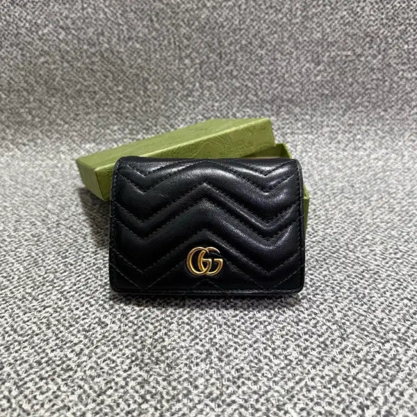 [BUNJANG] Gucci GG Marmont Matelassé Women's Wallet Black / 구찌 GG 마몬트 마틀라세 여성 지갑 중지갑 카드지갑 블랙
