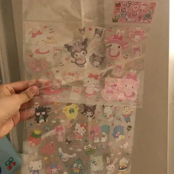 [BUNJANG] Sanrio Classic Japanese Style Sticker Set (2 Pieces) / (2개세트) 산리오 일본 고전풍 스티커 세트