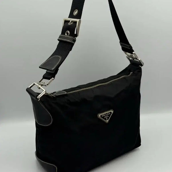 [BUNJANG] Prada Pocono Nylon Black Shoulder Tote Bag / [정품보증서] 프라다 포코노 나일론 블랙 숄더백 토트백