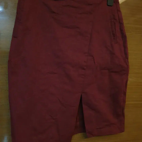 [BUNJANG] B.BMI Burgundy Wrap Skirt - Size S / B.BMI 버건디 랩 스커트 S