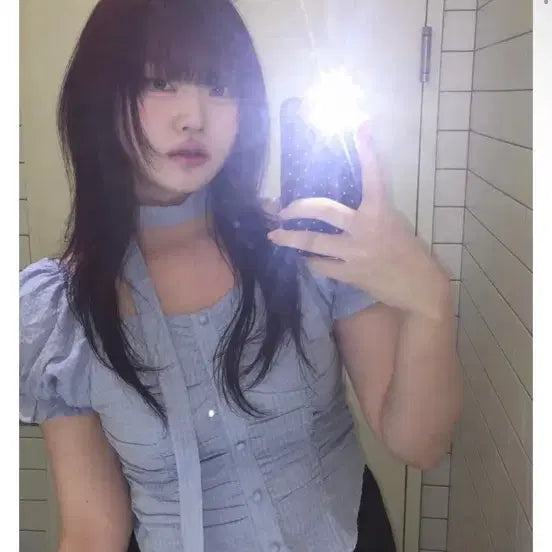 [BUNJANG] Bokjassi Black Square Neck Puff Blouse / 복자씨 백밴딩 스퀘어넥 퍼프 블라우스 블랙