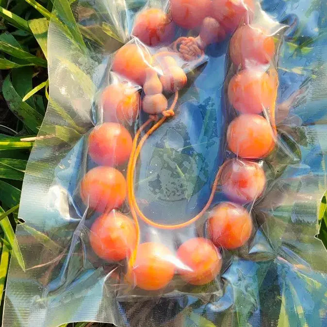 [BUNJANG] Baekdu Mountain Hwangbitgal Cham Song Wood 15mm Prayer Beads / 백두산 자황금빛갈 참송 전만유 송명자 염주 15mm