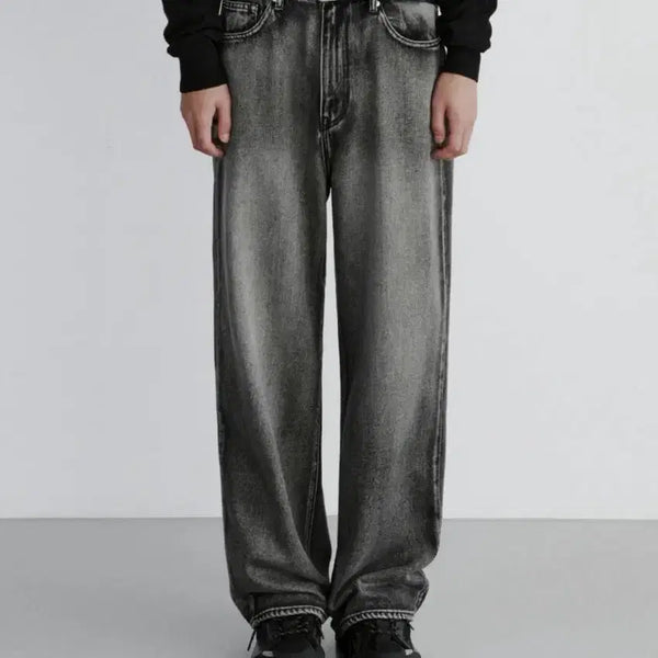 [BUNJANG] Branded Extra Wide Denim Pants Sand Black / [28]브랜디드 EXTRA WIDE DENIM PANTS [SAND BLACK]