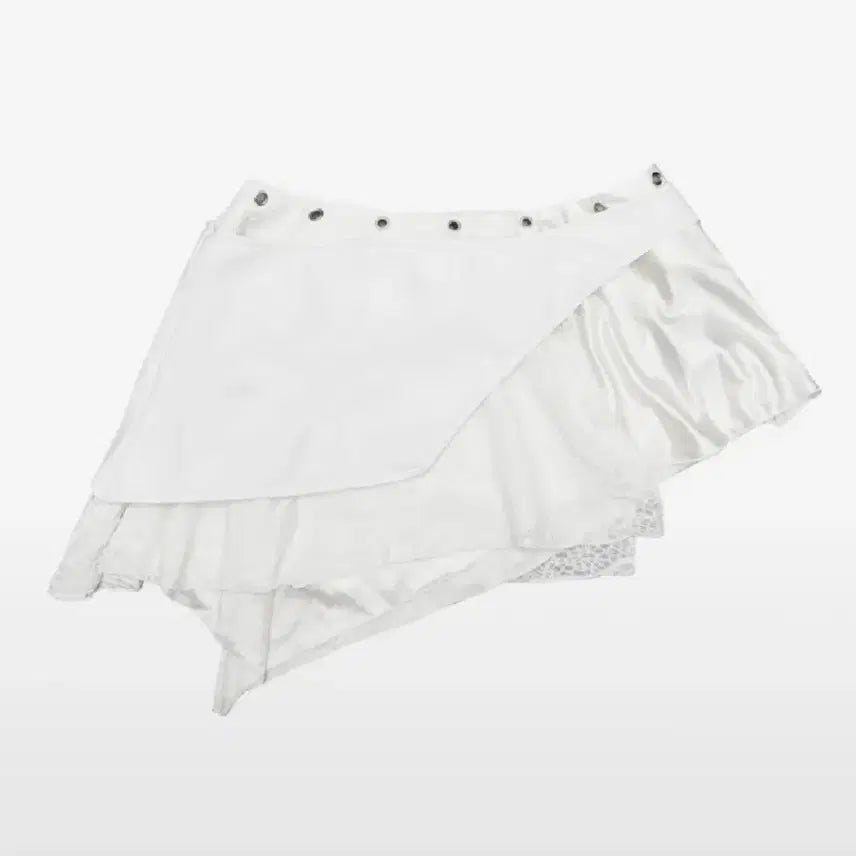 [BUNJANG] KIMYO Satin Lace Setup Skirt Piece White / 키묘 새틴 레이스 셋업 스커트 피스 화이트