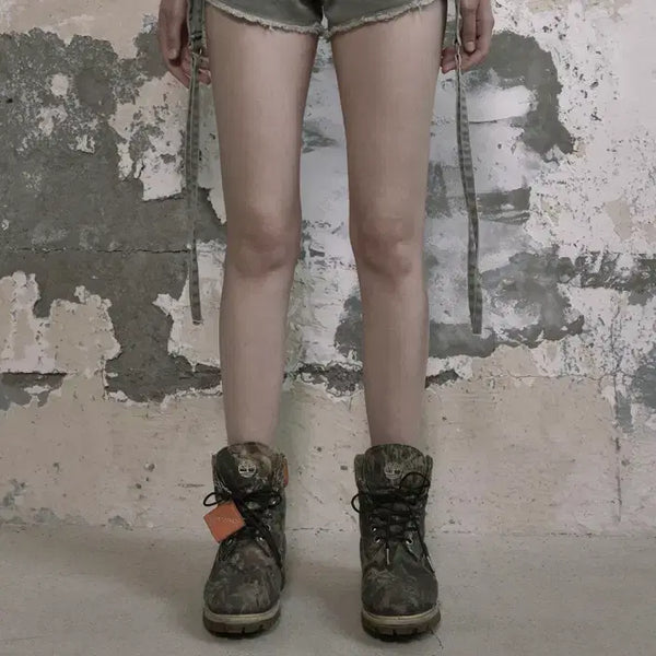 [BUNJANG] Bohemian Seoul Strap Layered Shorts Olive / 보헤미안서울 보헴서 스트랩 쇼츠
