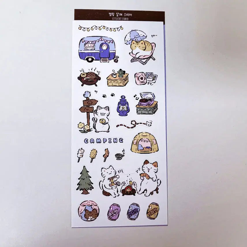 [BUNJANG] Little Cat Studio Camping Sticker / 리틀캣스튜디오 캠핑 갈래 스티커