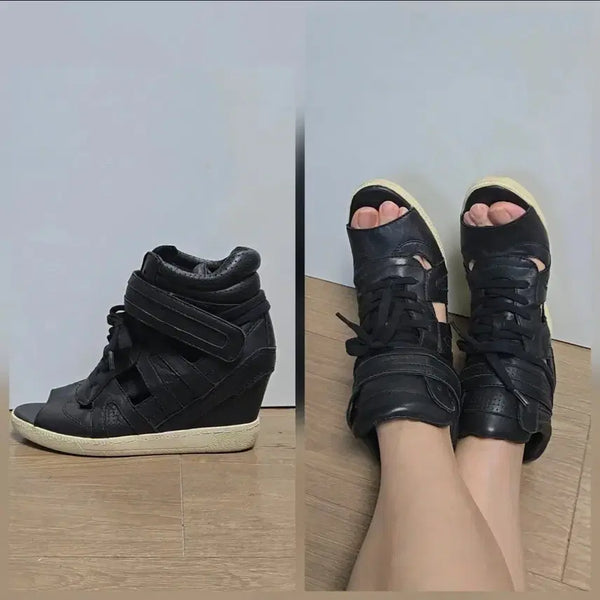 [BUNJANG] Ash Open-Toe Leather Sneakers Black / 아쉬/토오픈 스니커즈  하이탑/컨디션최상
