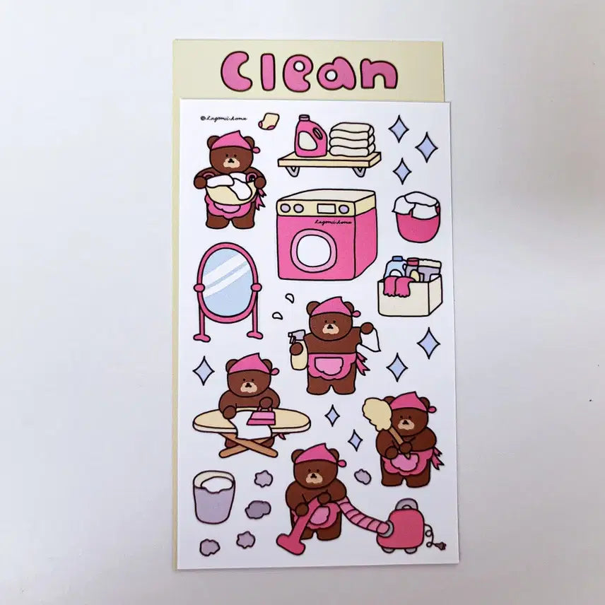 [BUNJANG] Lagom's House Clean Sticker Set / 라고미네집 clean 스티커