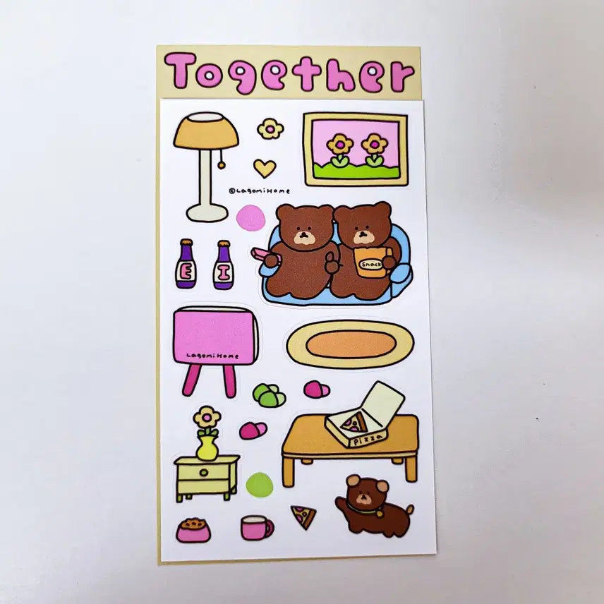 [BUNJANG] Lagom House Together Sticker / 라고미네집 together 스티커