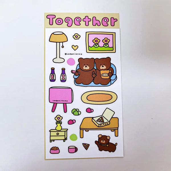 [BUNJANG] Lagom House Together Sticker / 라고미네집 together 스티커