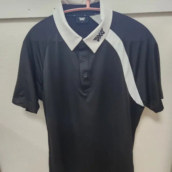 [BUNJANG] PXG Men's Hybrid Color Block Short Sleeve Polo Shirt / PXG 남성 하이브리드 컬러 블록 반팔 폴로 티셔츠 (또는 사선 배색 카