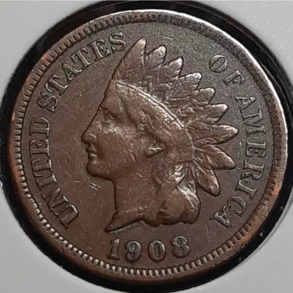 [BUNJANG] 1908 United States Indian Head Cent Coin / 미국 극미 1908년 1센트.외국주화 주화 화폐 동전