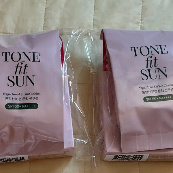 [BUNJANG] Tone Fit Sun Vegan Tone-Up Sun Cushion (Full Size + Refill) - Sealed Bundle / 톤핏선 비건 톤업 선쿠션 본품+리필 미개봉 새상품 두개 일괄